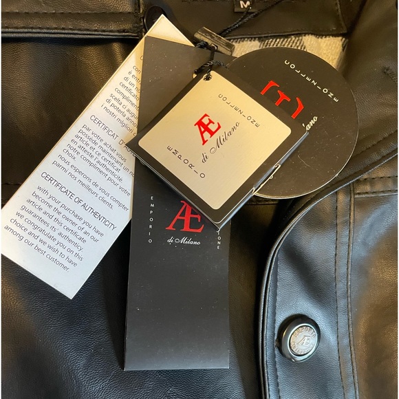 🆕 AE Di Milano Emporio Collezioni Men's Faux Leather Jacket - Black - medium - Picture 3 of 7